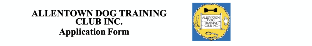 allentown dog training club membership application image